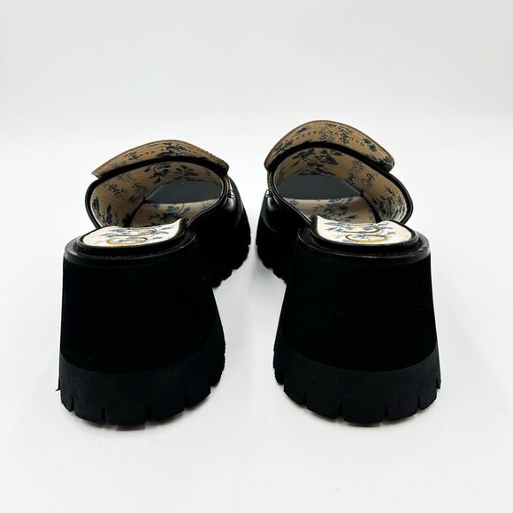 Gucci Platform Horsebit Cordovan Sandals Mules Chunky Slides EU 36.5 US 6.5 - Picture 5 of 11